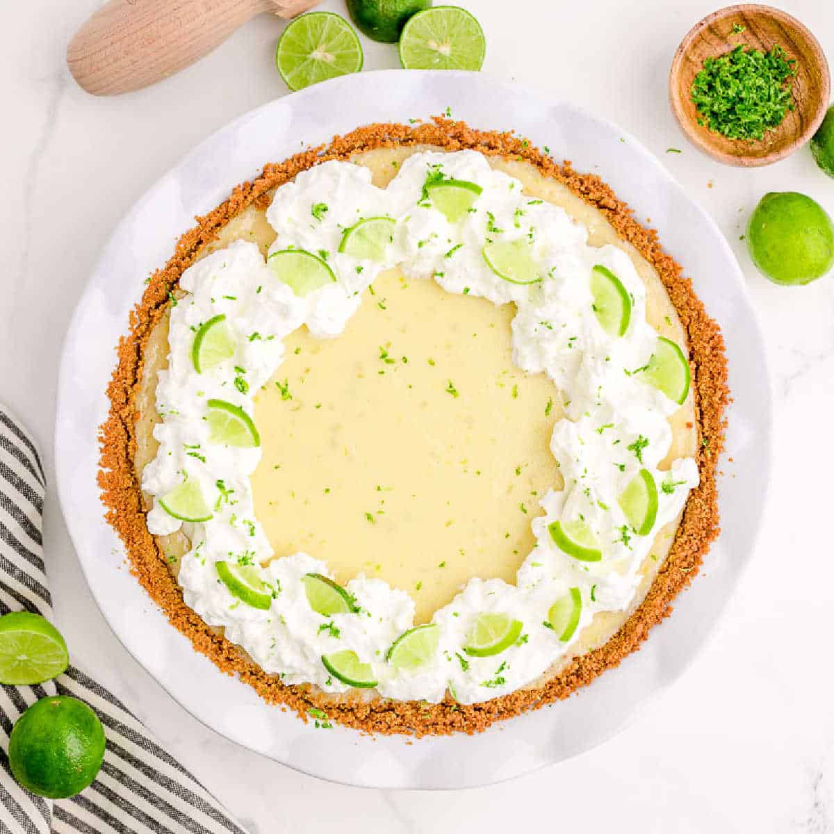 key lime pie with limes