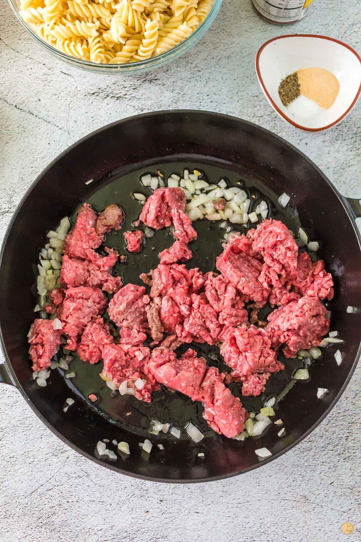 beef in a pan