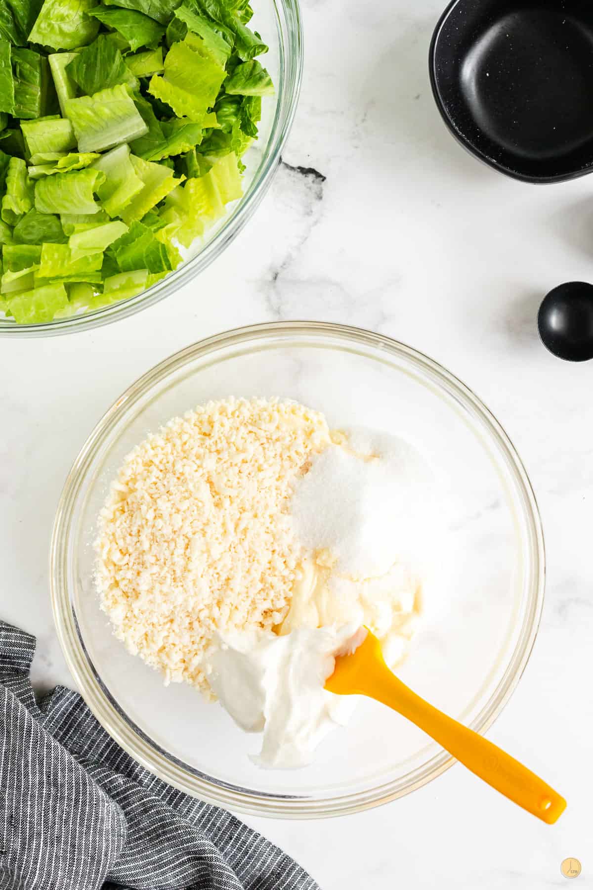 mayo and sugar in a bowl