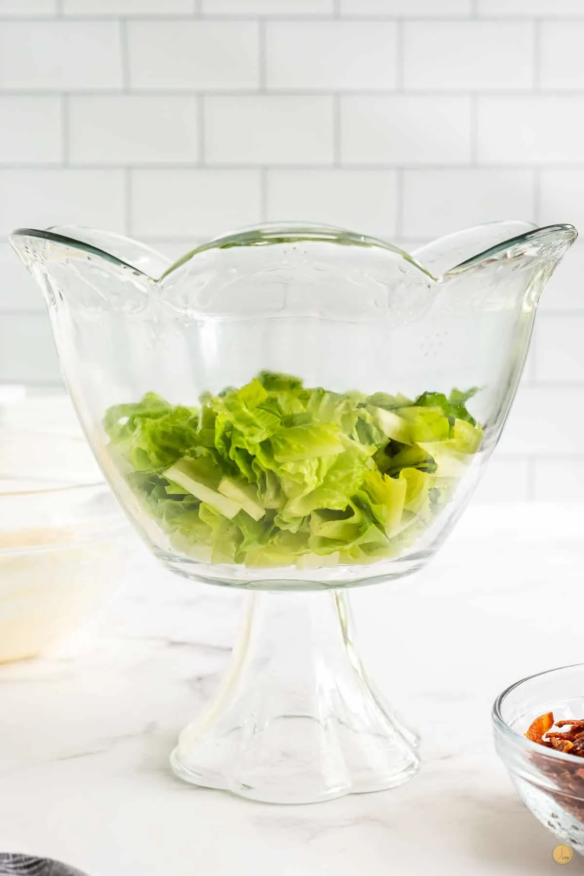 lettuce in a trifle bowl