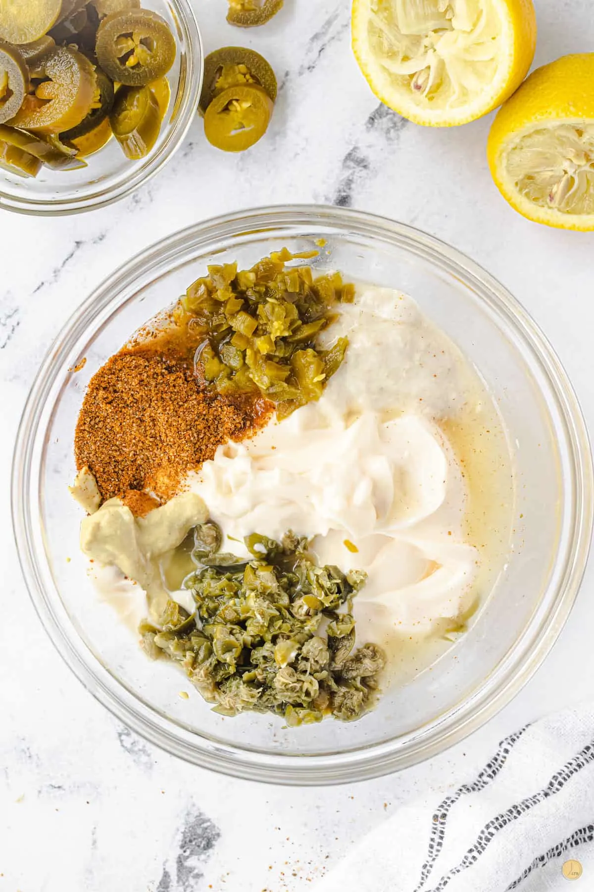 tartar sauce ingredients in a bowl