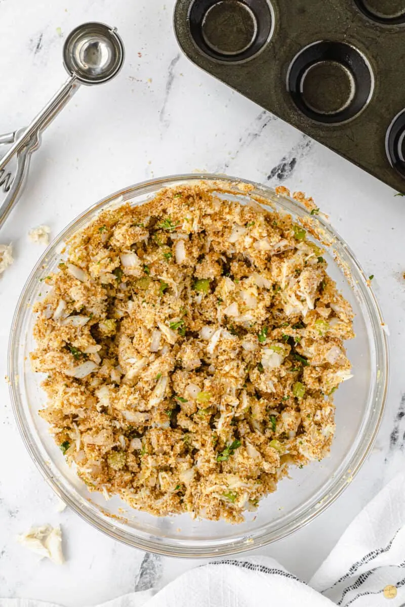 crab cake mix in a bowl
