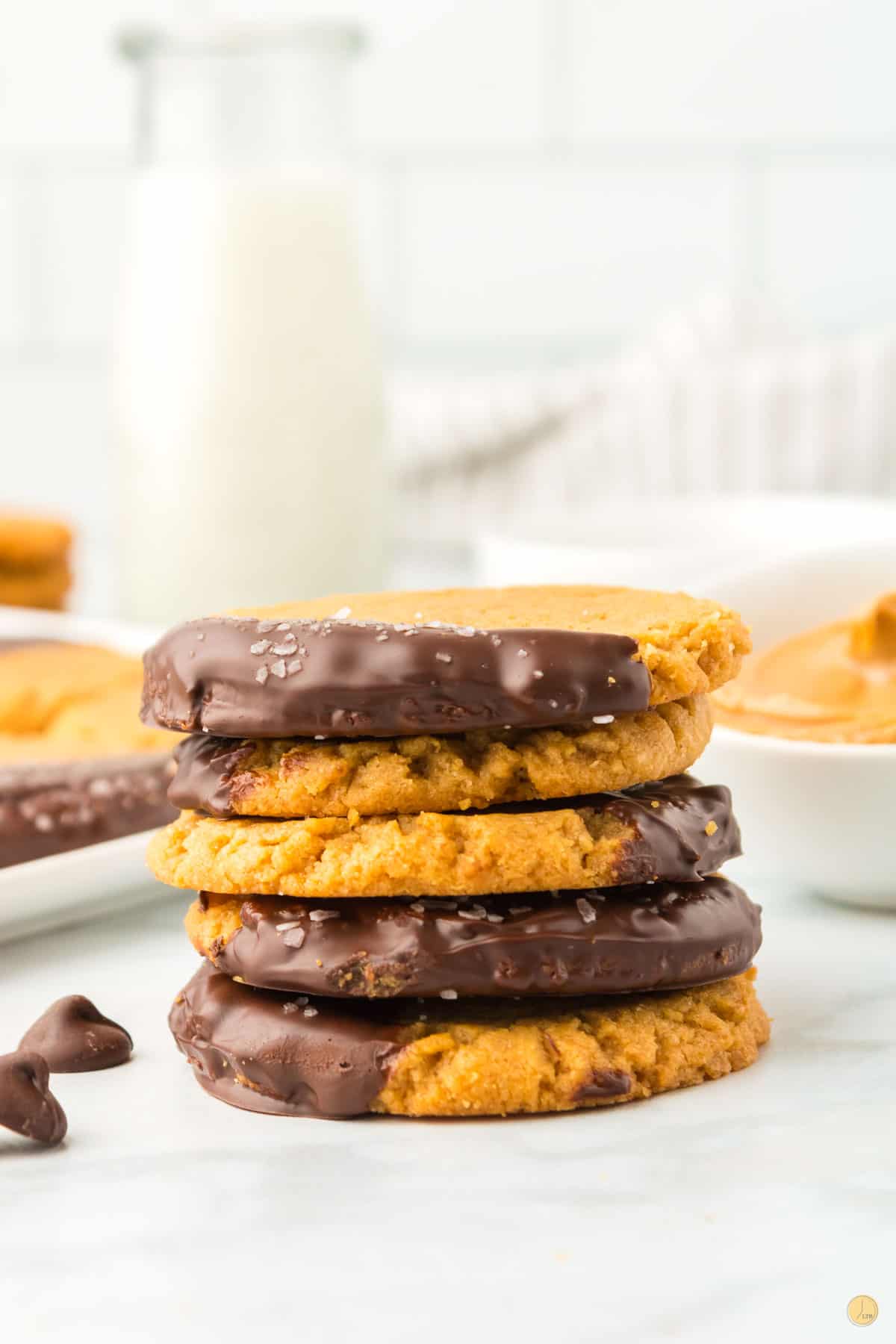 stack of peanut butter cookies