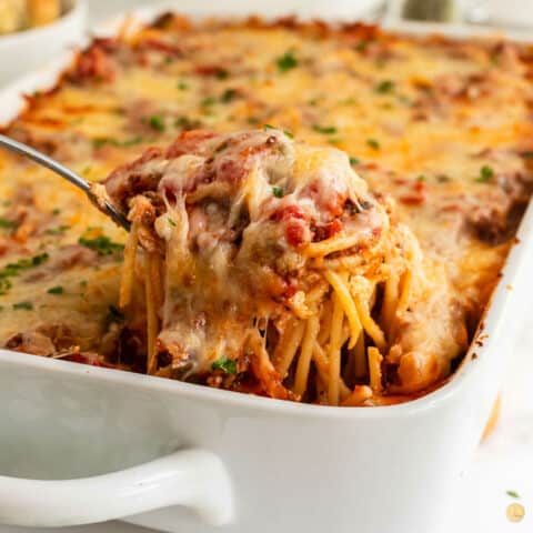 Easy Baked Spaghetti - Leftovers Then Breakfast