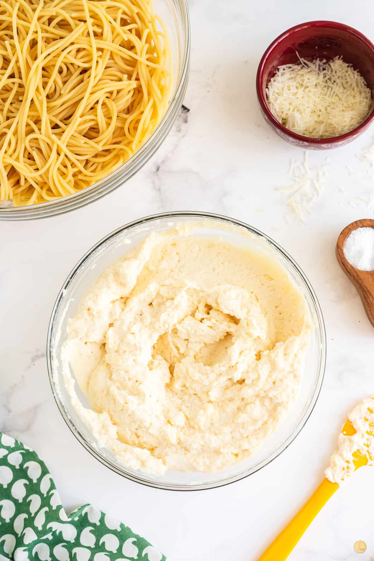 bowl of ricotta cheese