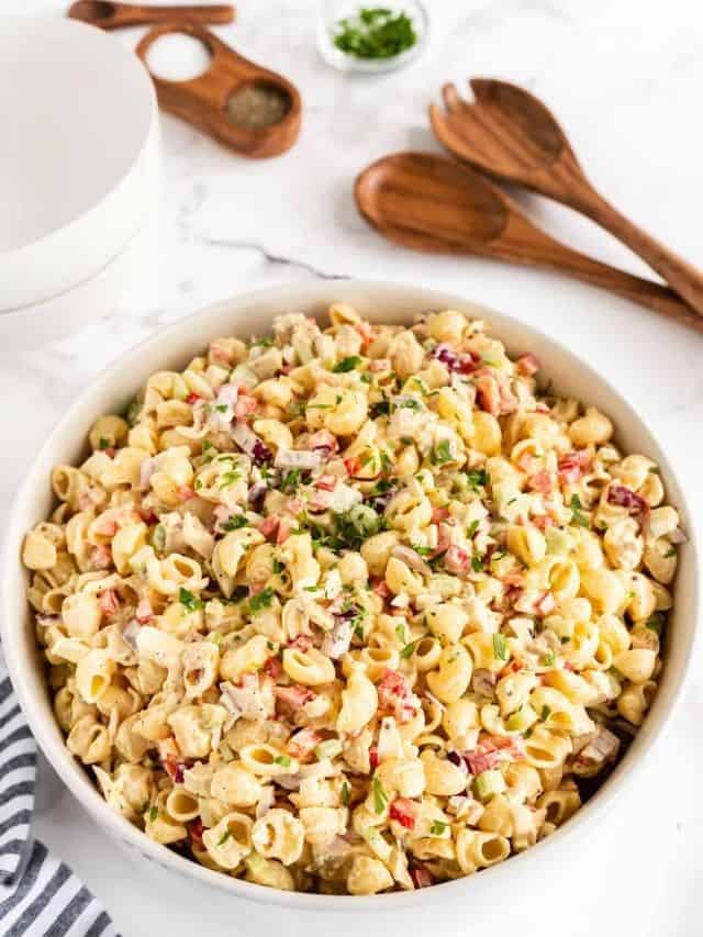 CHICKEN MACARONI SALAD {BUDGET FRIENDLY!} STORY - Leftovers Then Breakfast