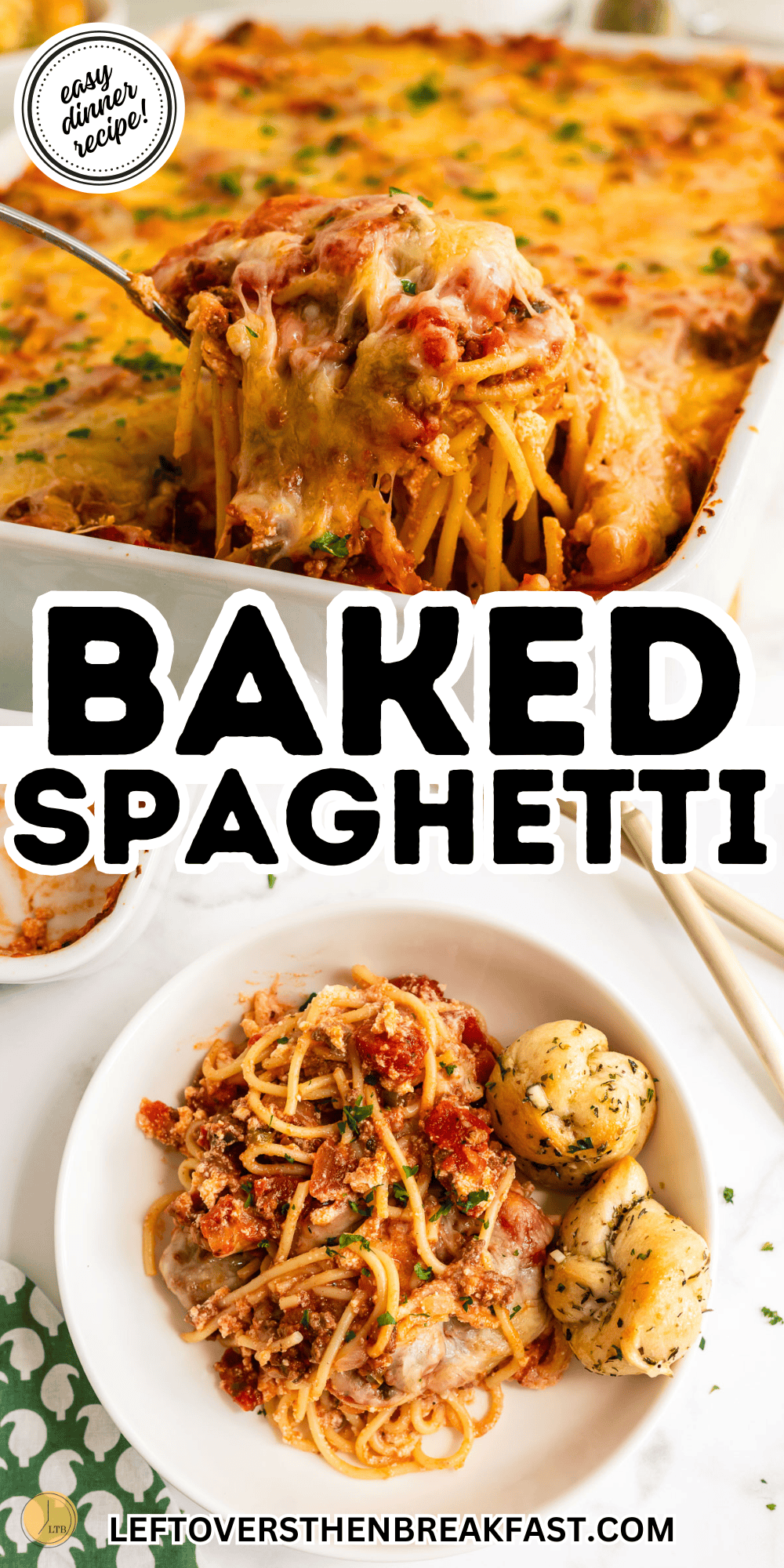 baked spaghetti pinterest collage image