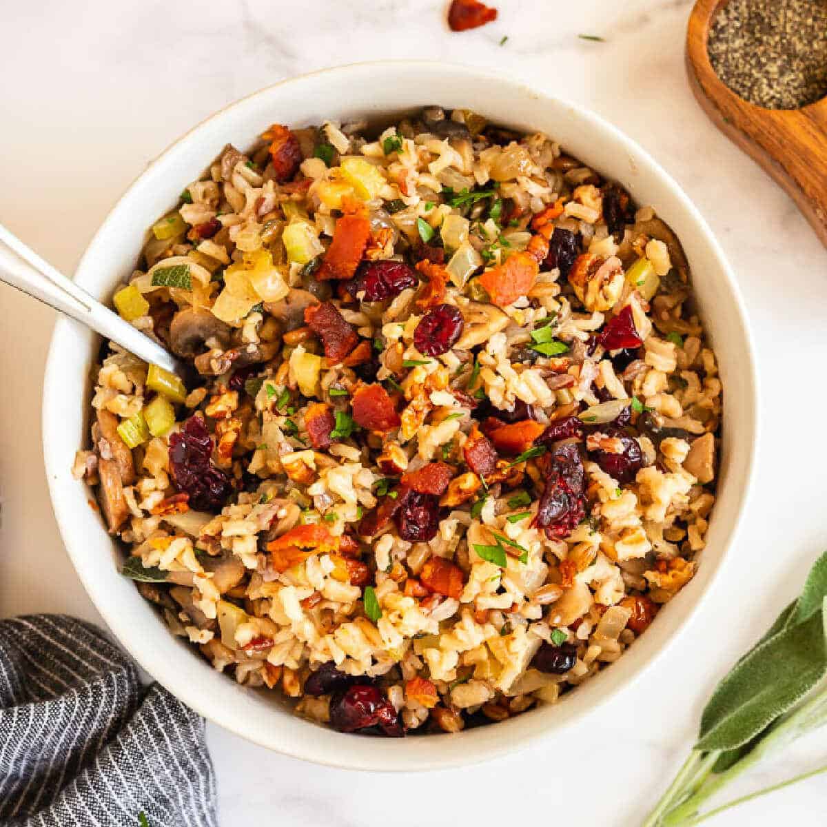 bowl of rice with spoon