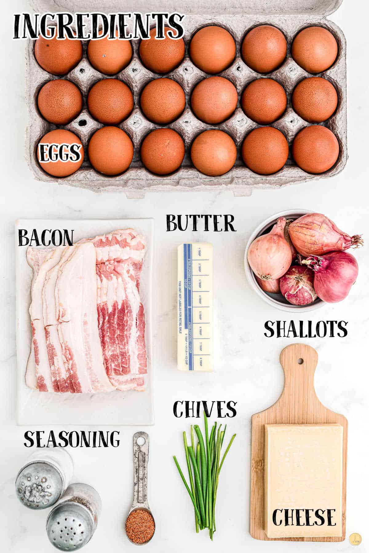 labeled picture of egg muffin ingredients