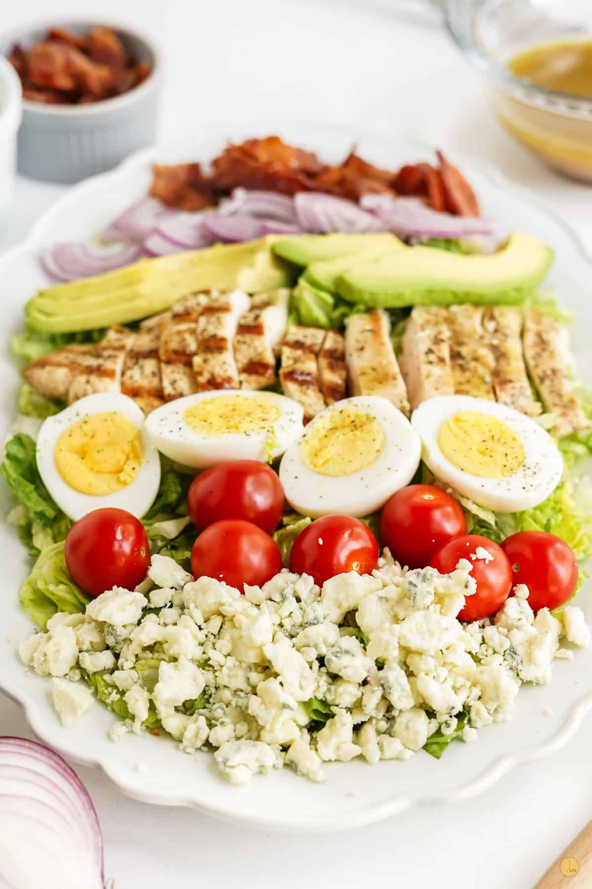 cobb salad on a platter