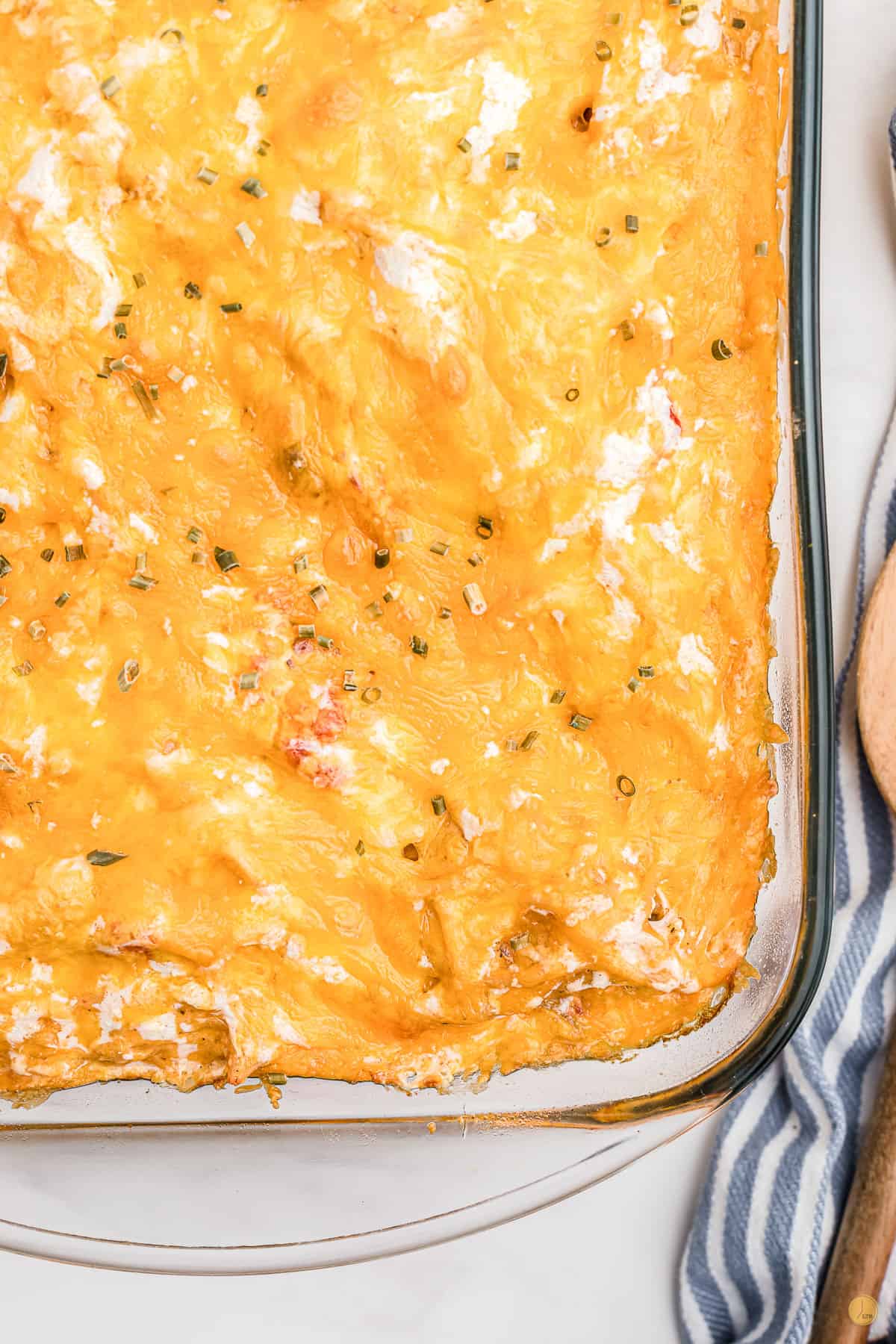 baked chicken spaghetti in a baking dish