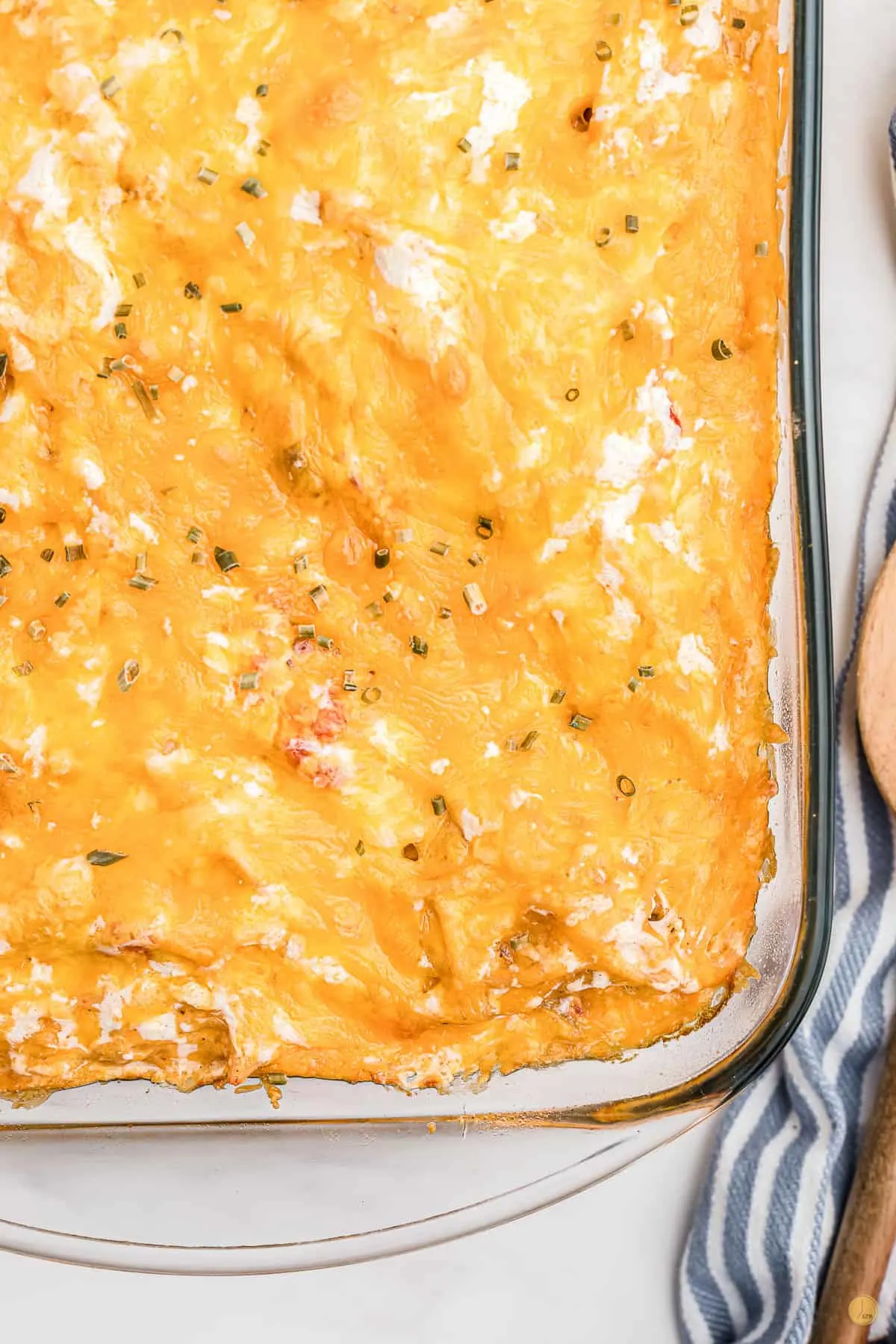 baked chicken spaghetti in a baking dish