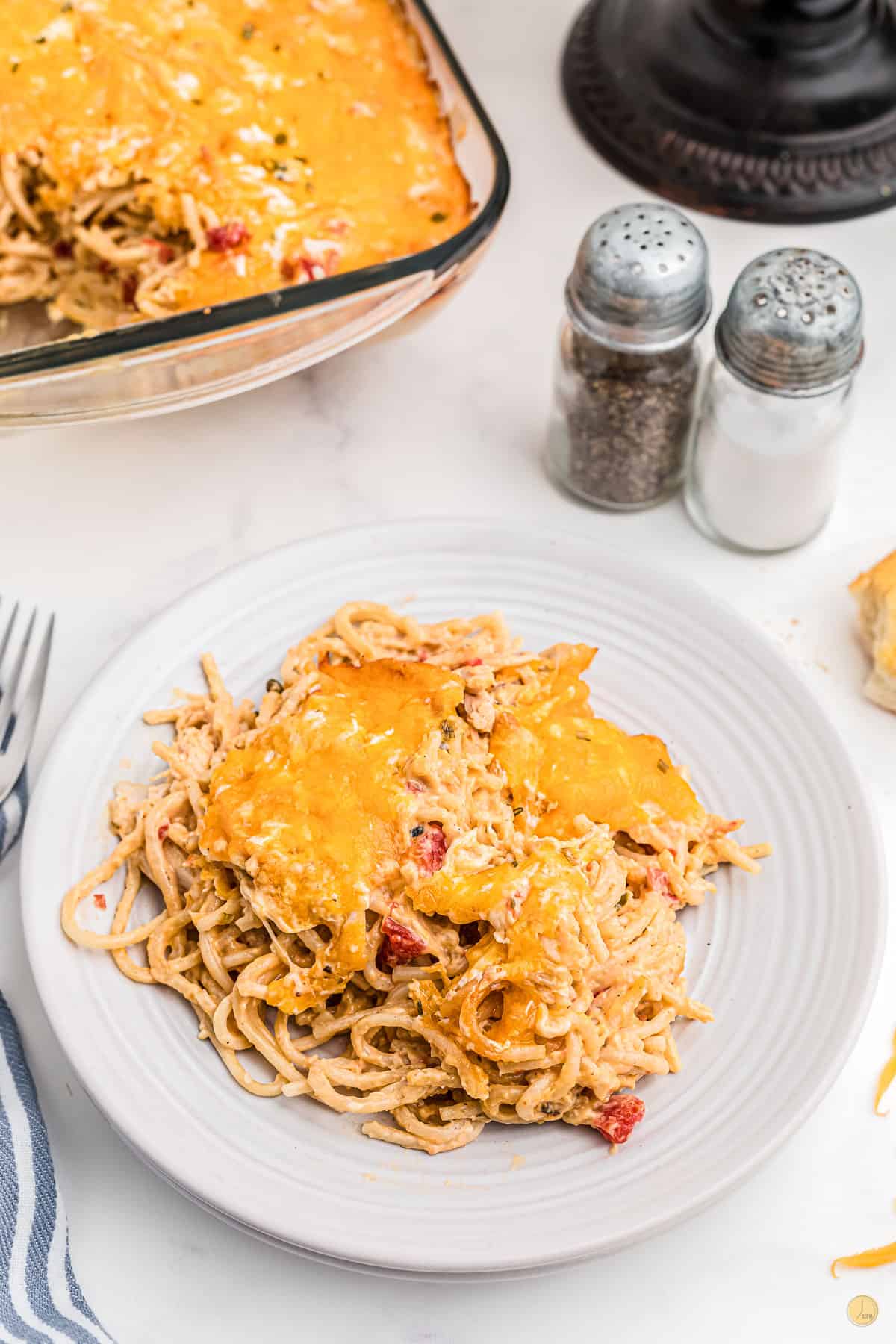 plate of baked spaghetti