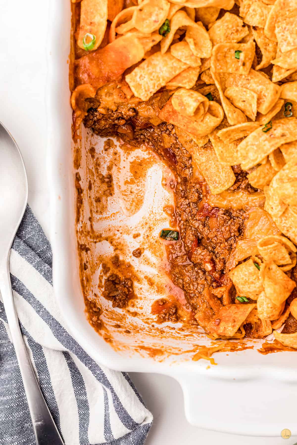 overhead of casserole dish