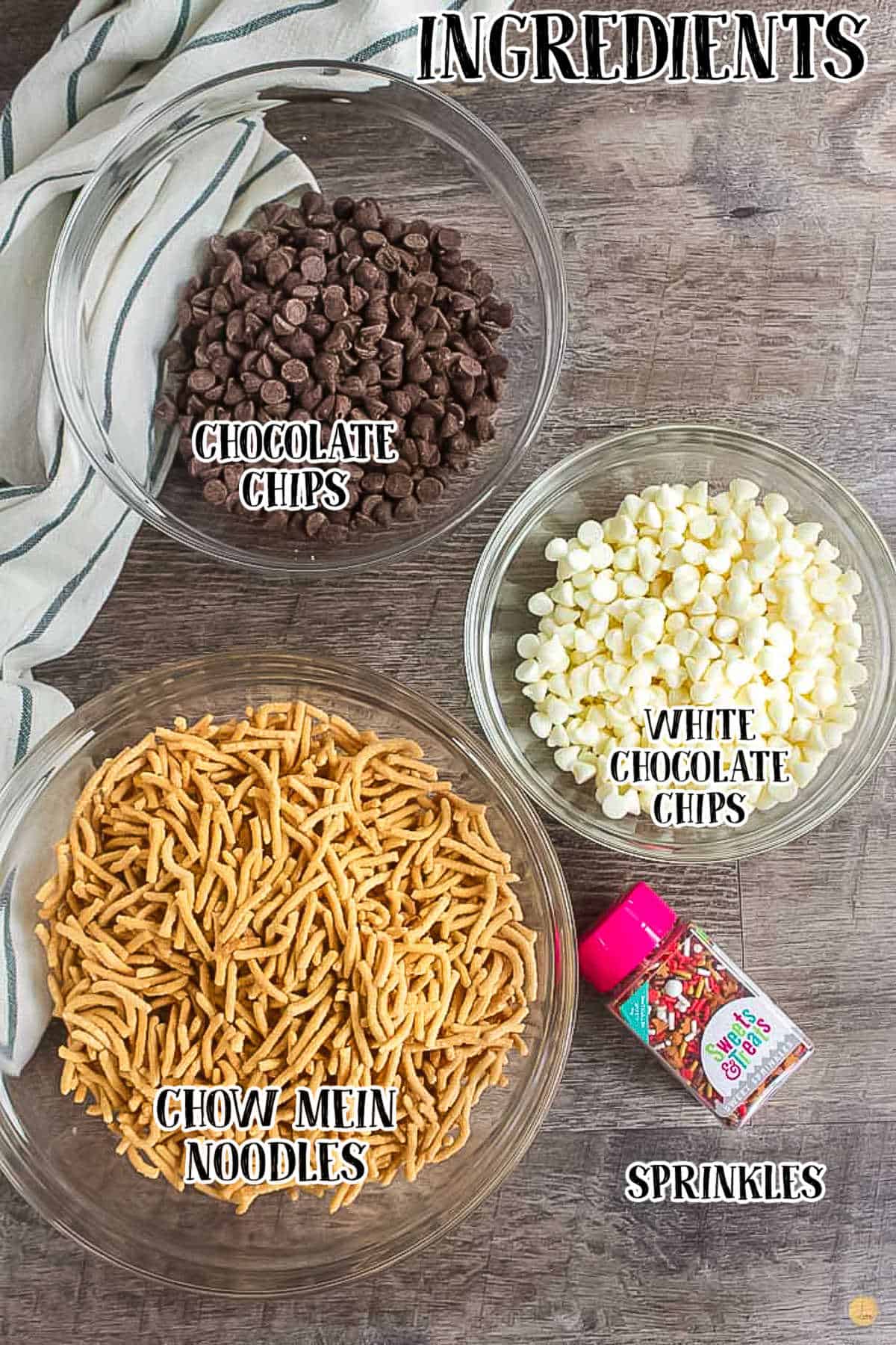 labeled picture of haystack cookies ingredients