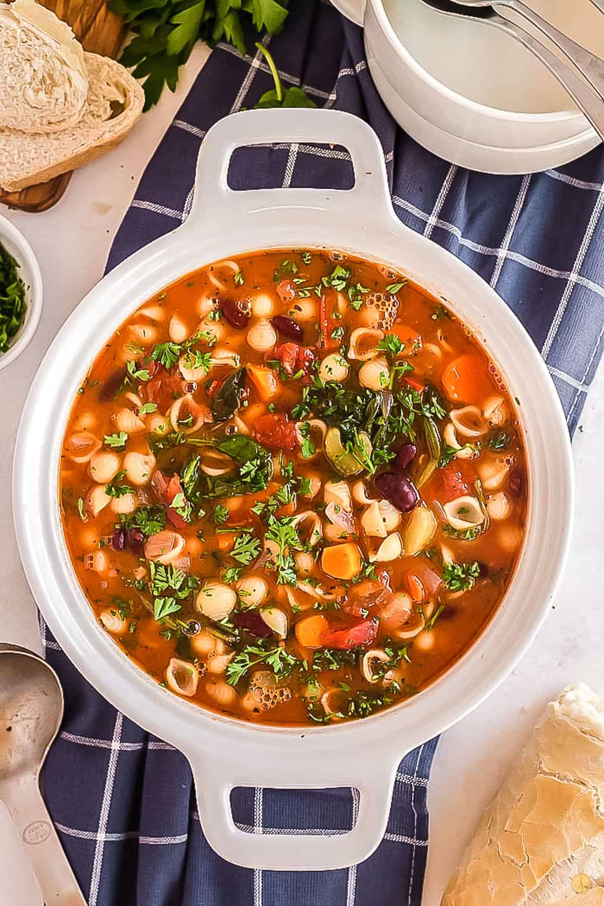 minestrone soup in a pot