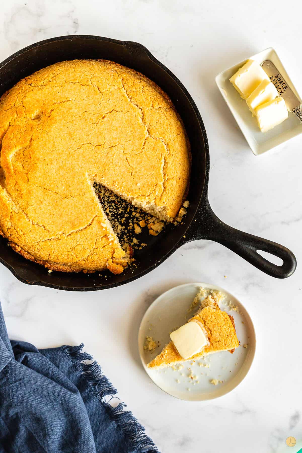 cornbread on a plate