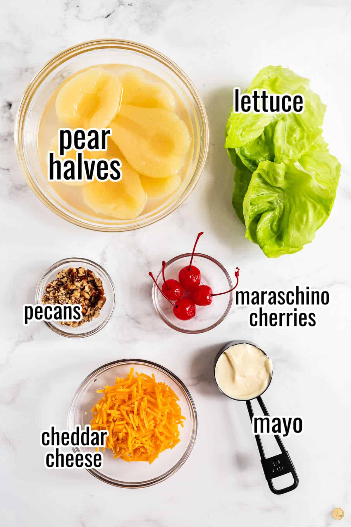 simple ingredients for a southern pear salad recipe