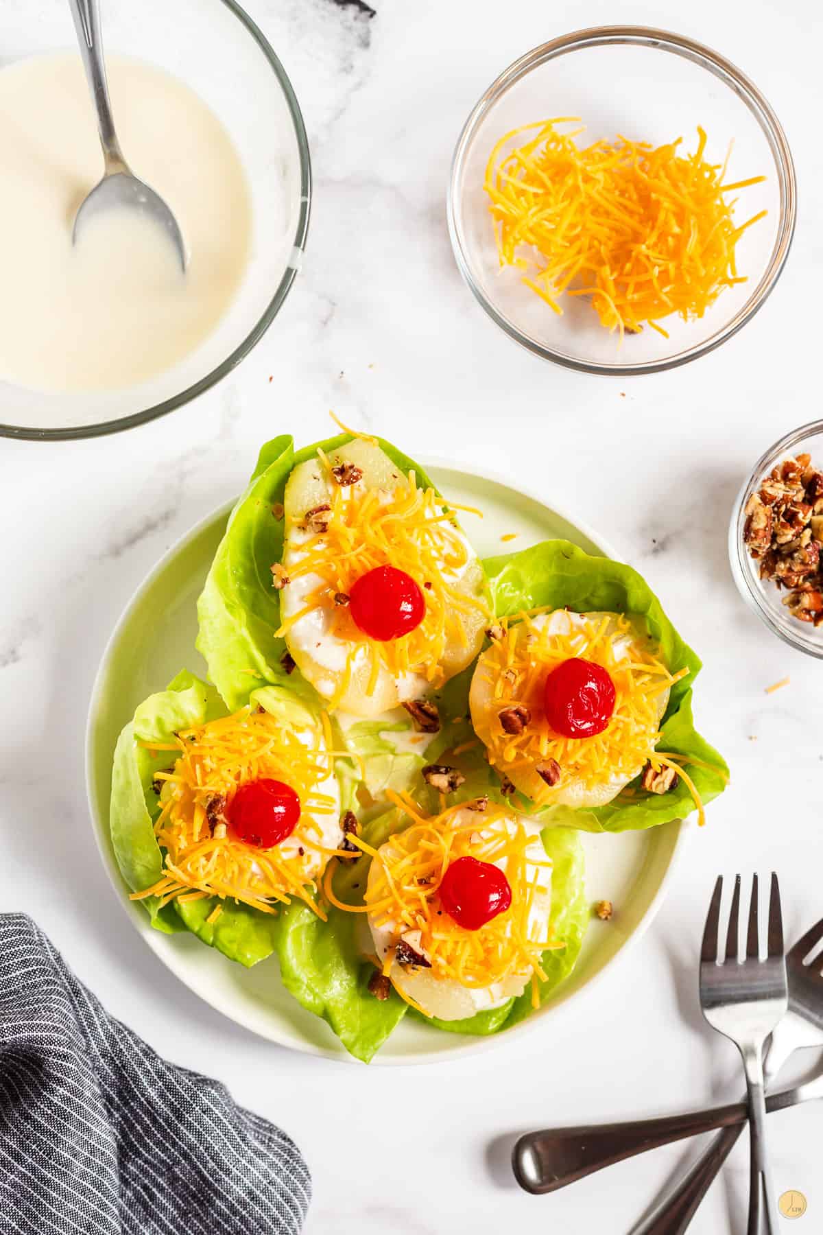 plate of pear salad