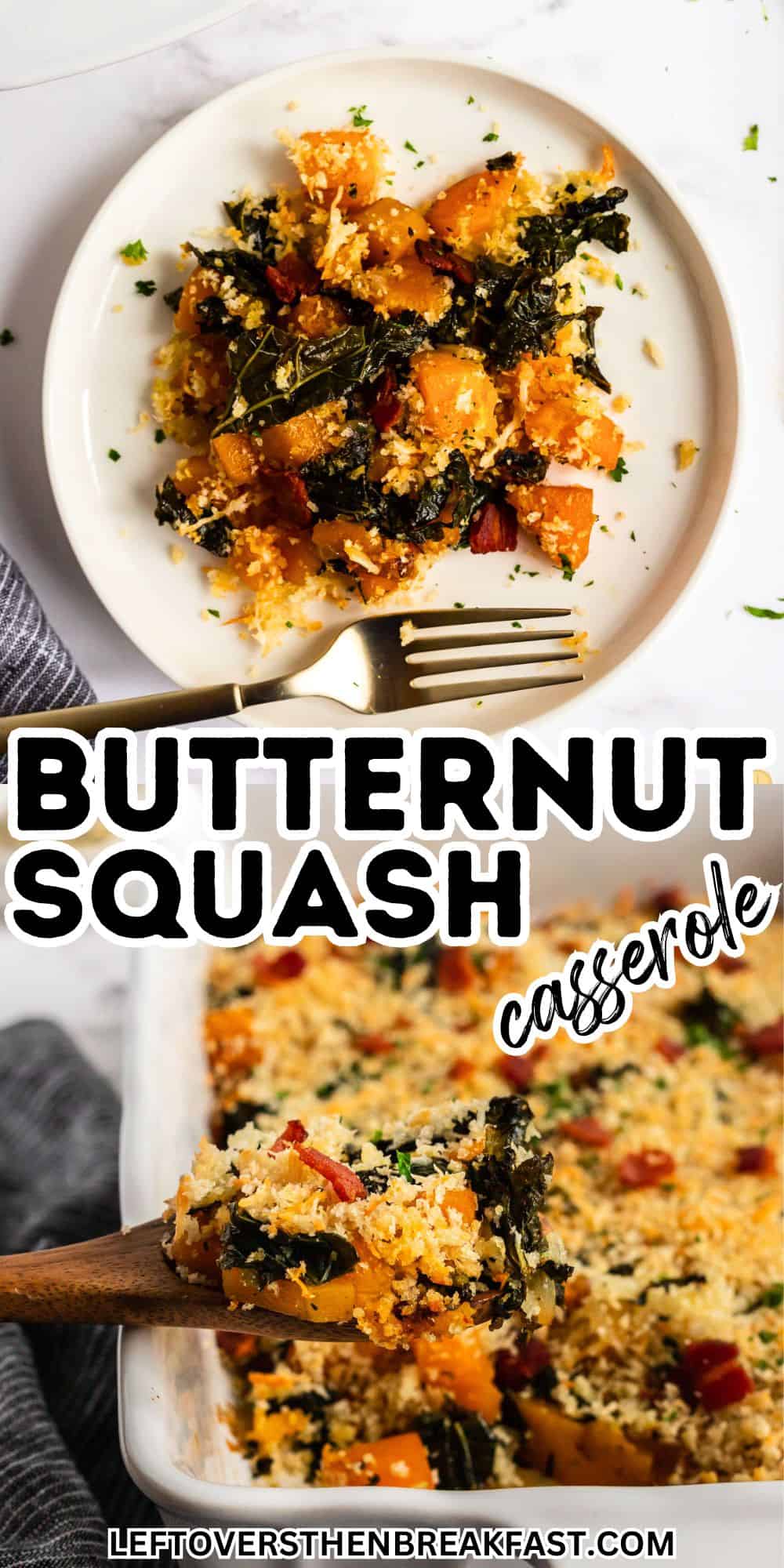 butternut squash casserole pinterest pin image