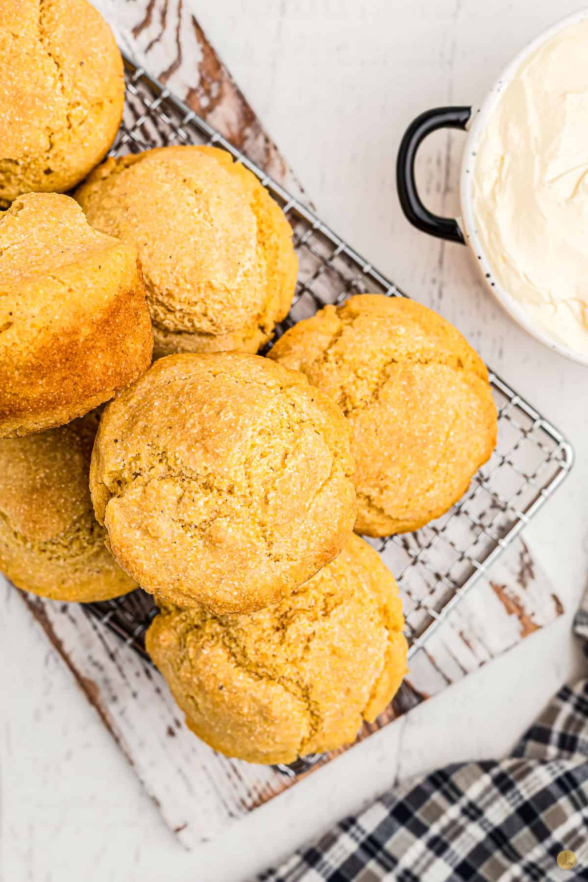 tray of cornbread muffins that make a great meatball side dish