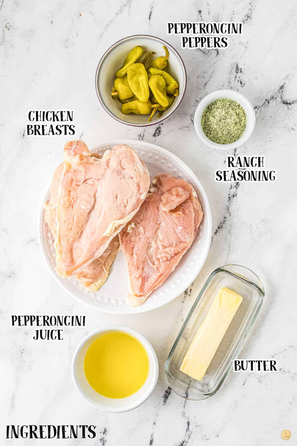 labeled picture of mississippi chicken ingredients