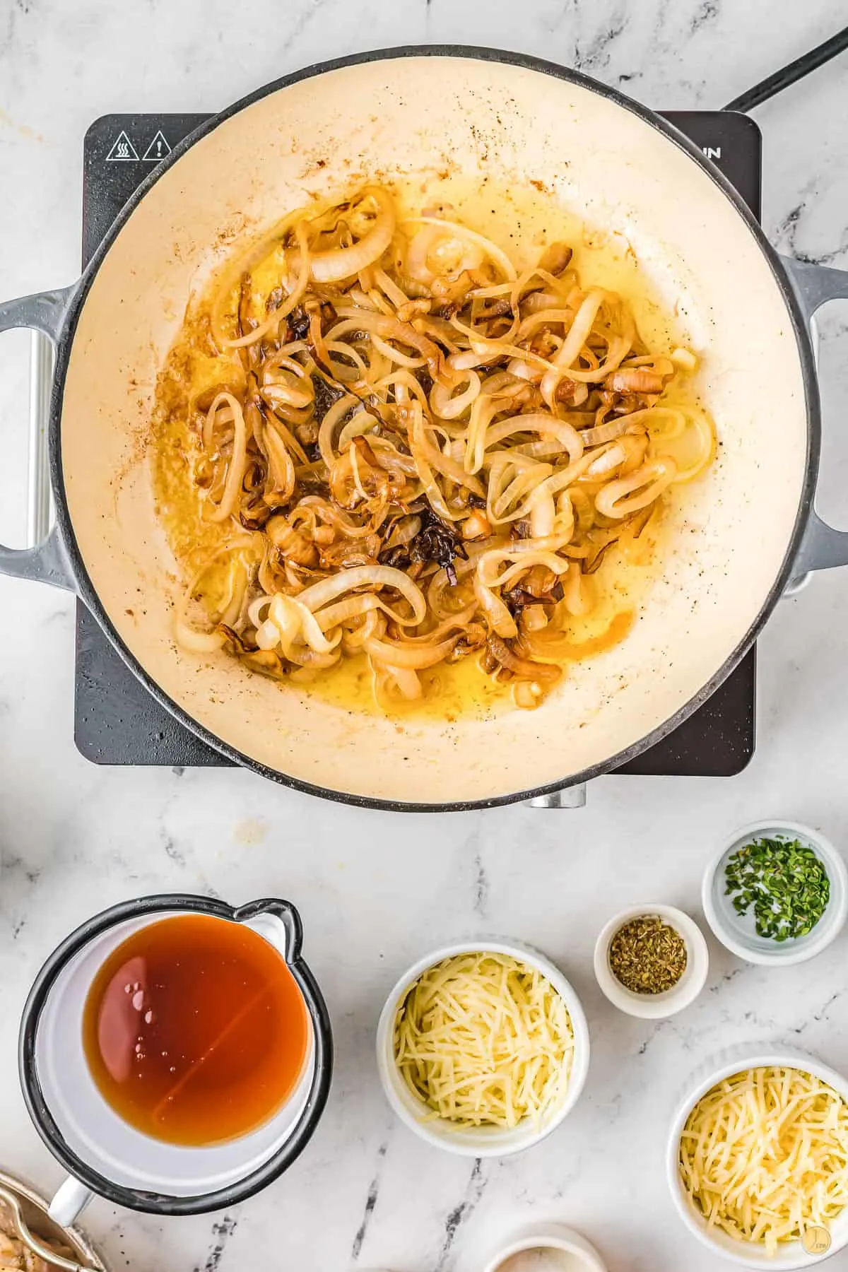 onions in a pan