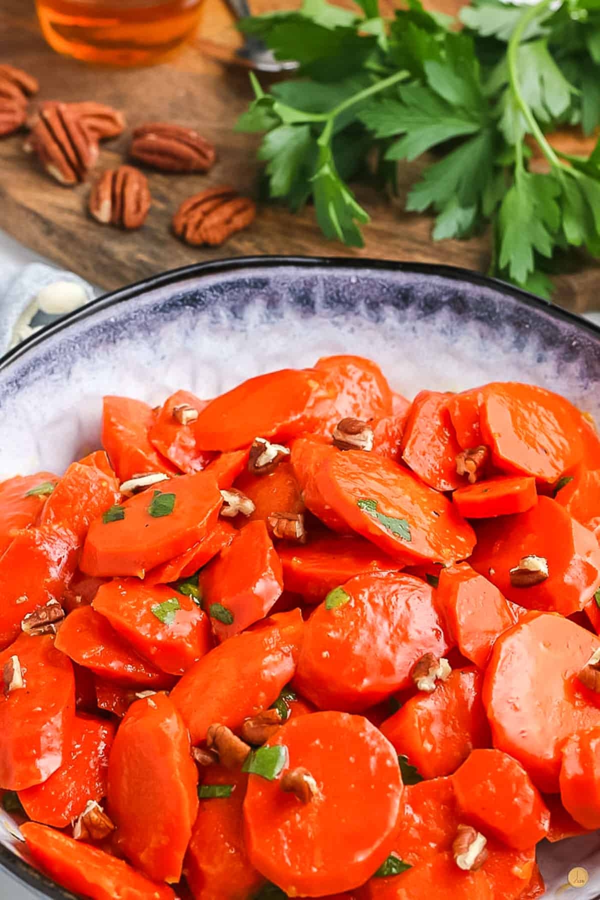 bowl of glazed carrots