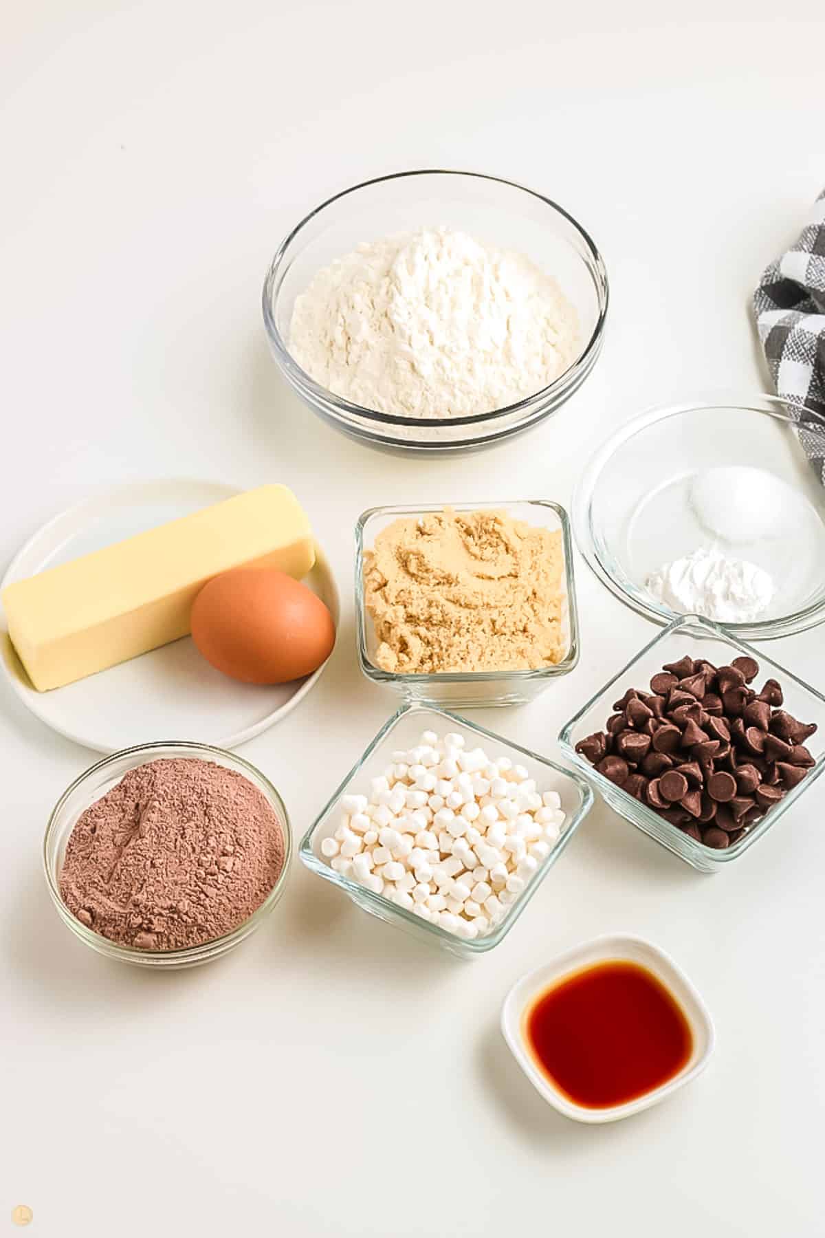 ingredients for hot cocoa cookies