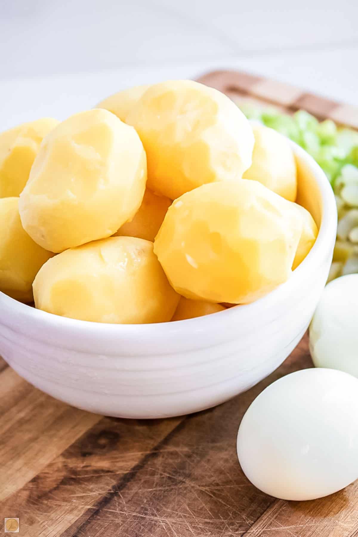 potatoes and eggs in a bowl