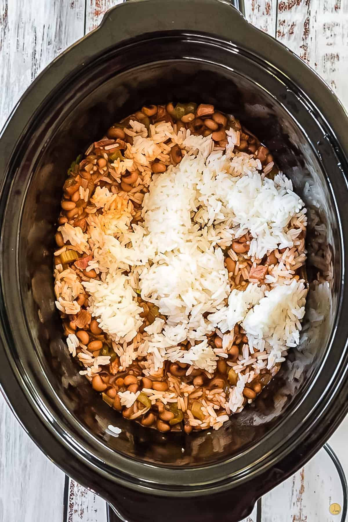 rice and soup in crockpot