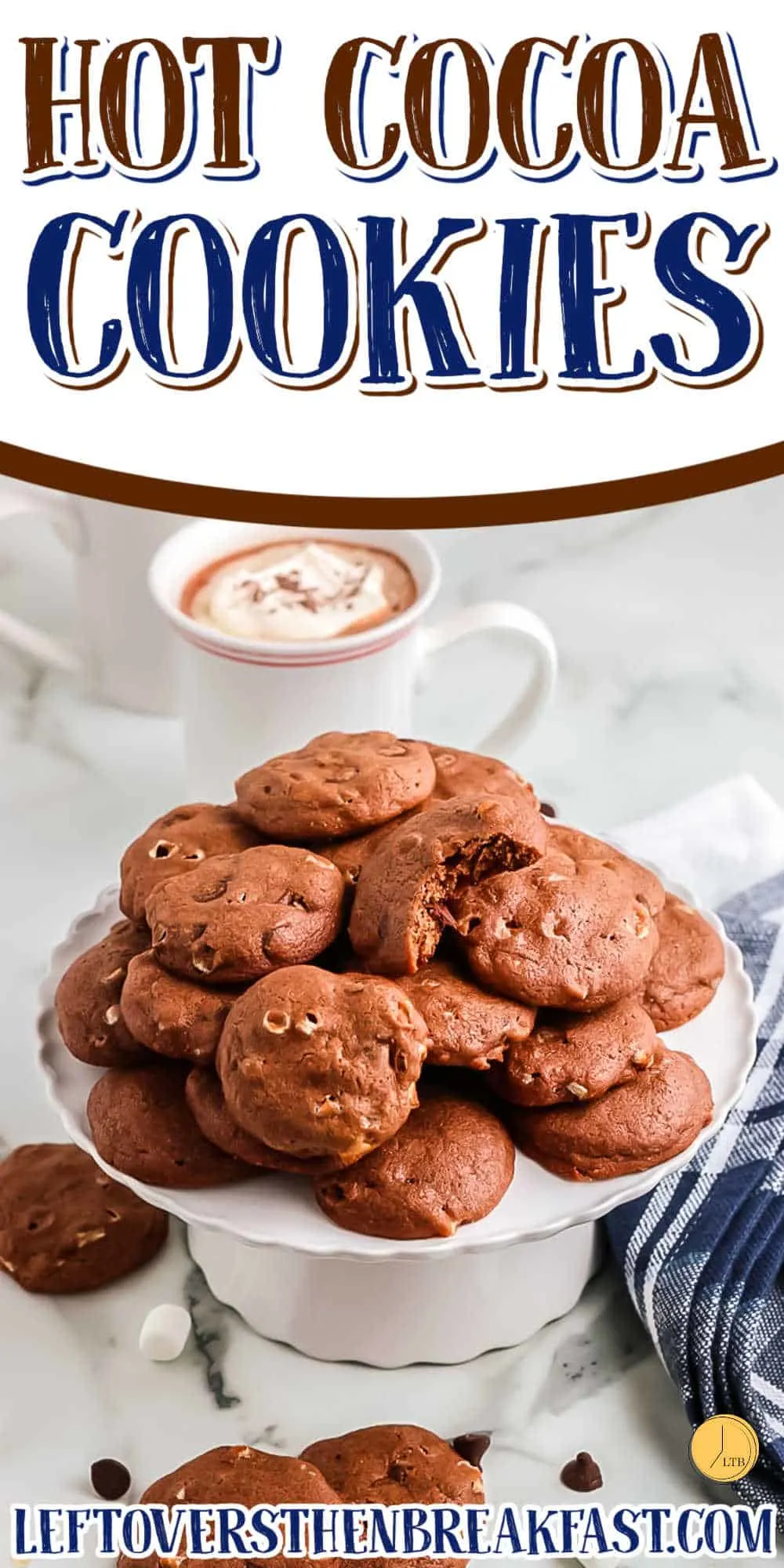 tray of cookies with text "hot cocoa cookies"