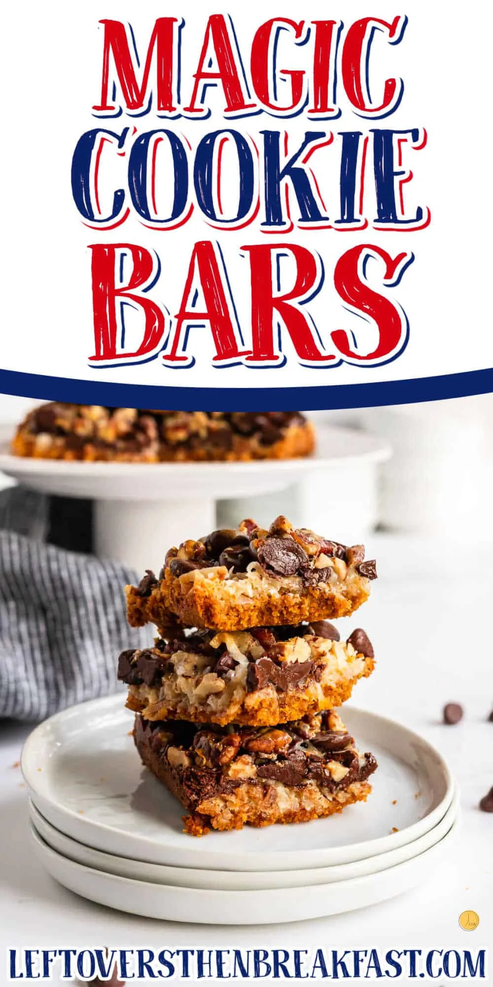 stack of bar with text "magic cookie bars"