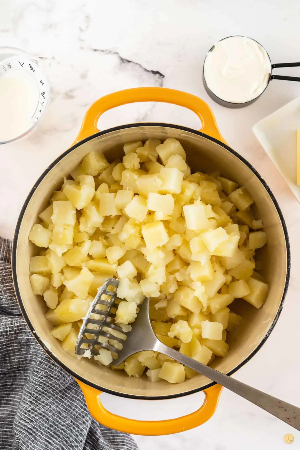 cooked potatoes in a pot