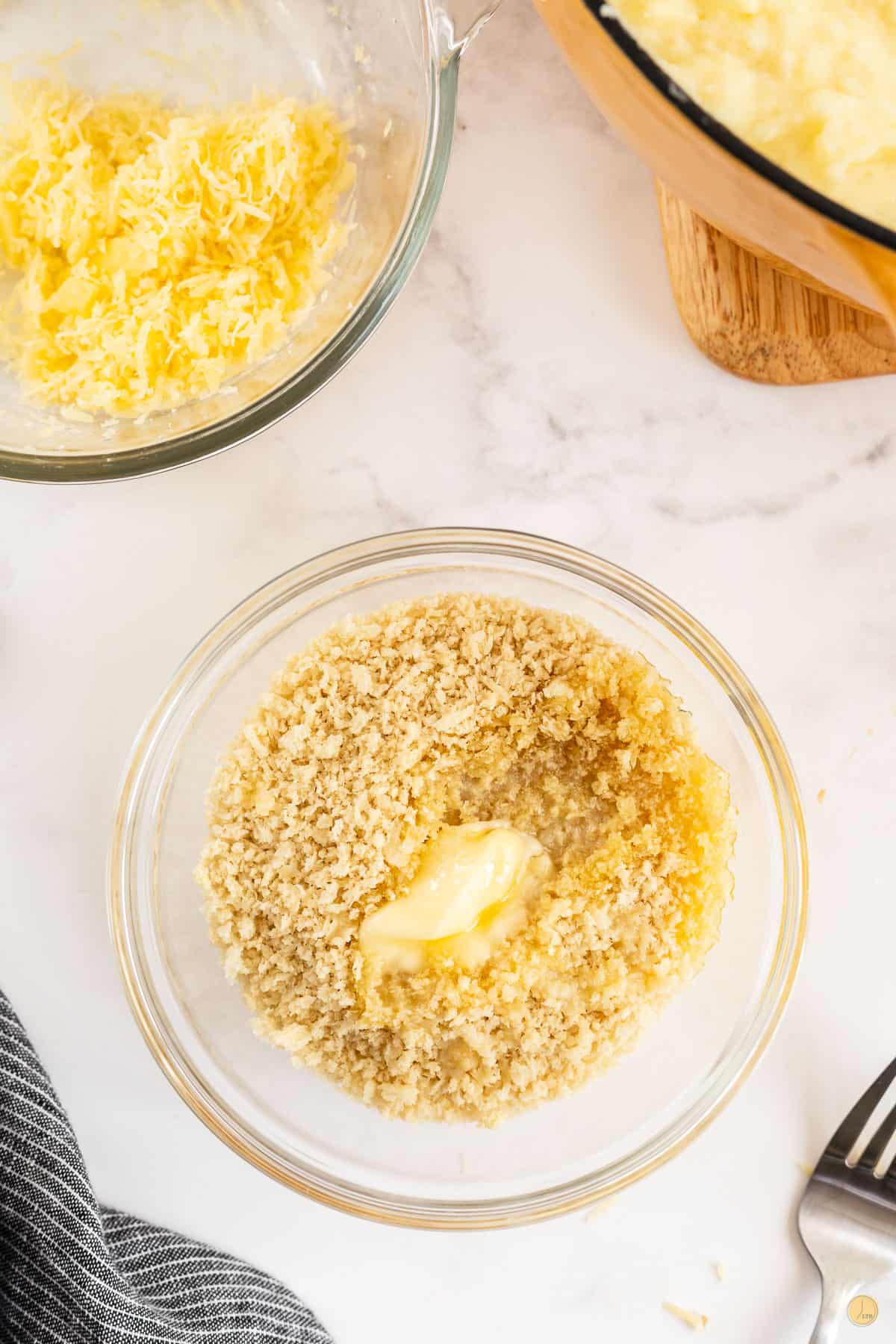 panko and butter in a bowl
