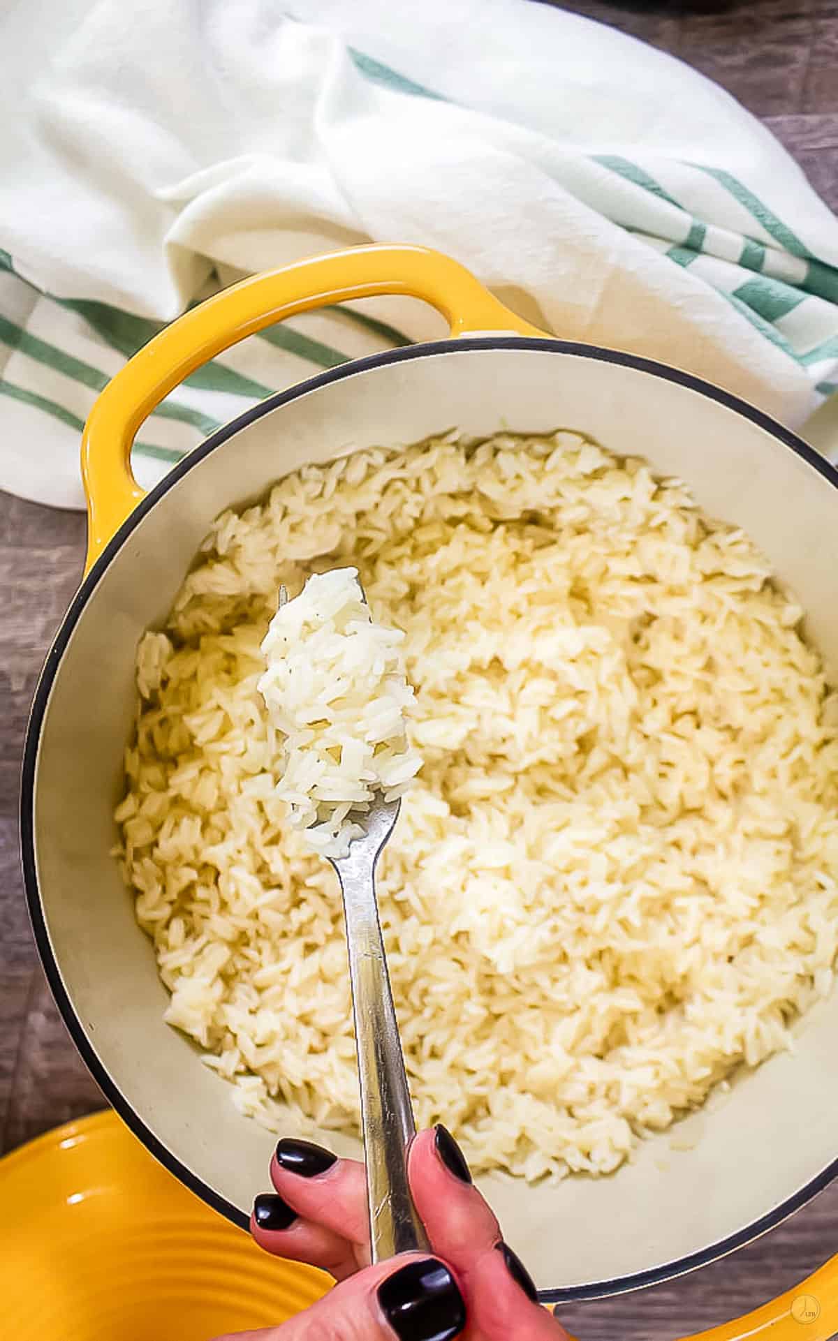 rice with fork
