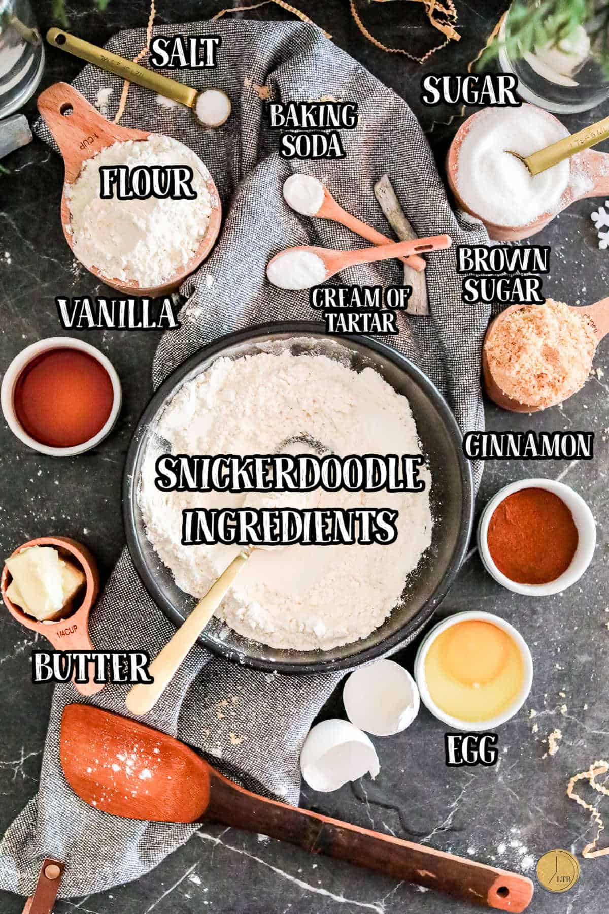 labeled picture of cookie ingredients