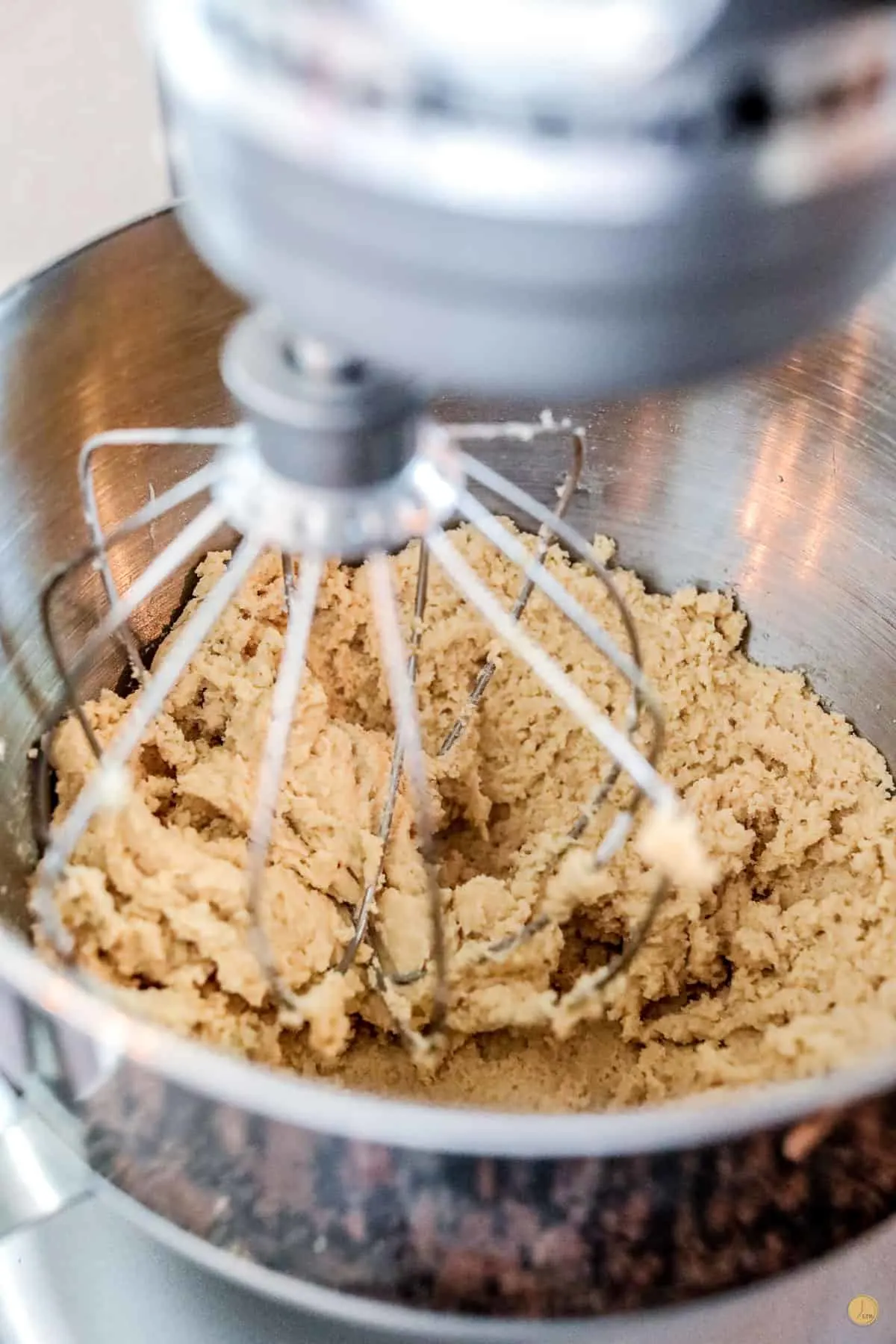 cookie dough in a mixer