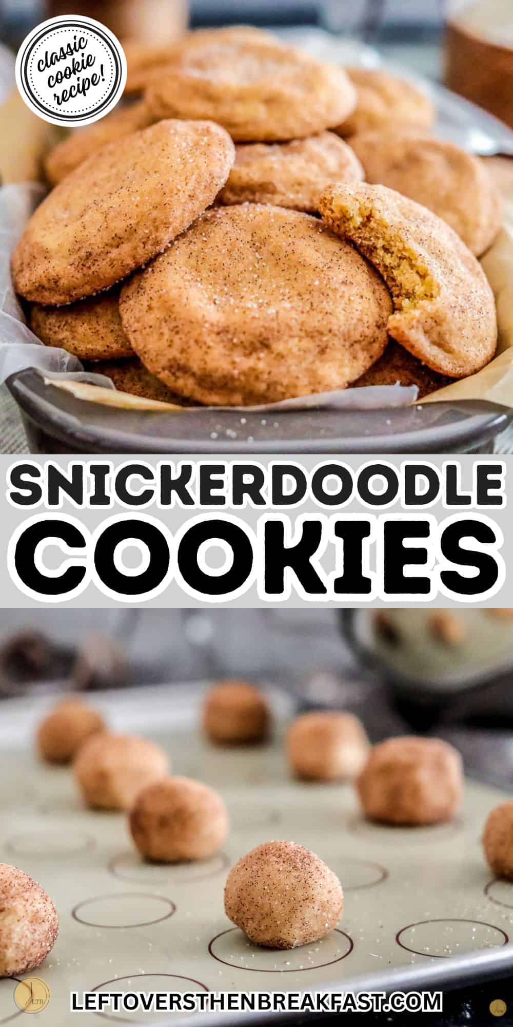 collage of snickerdoodle cookies