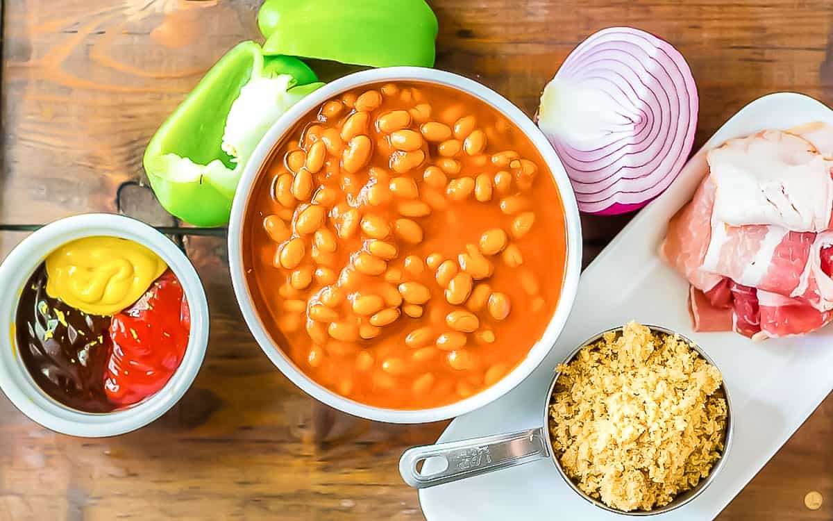 picture of ingredients for bbq baked beans