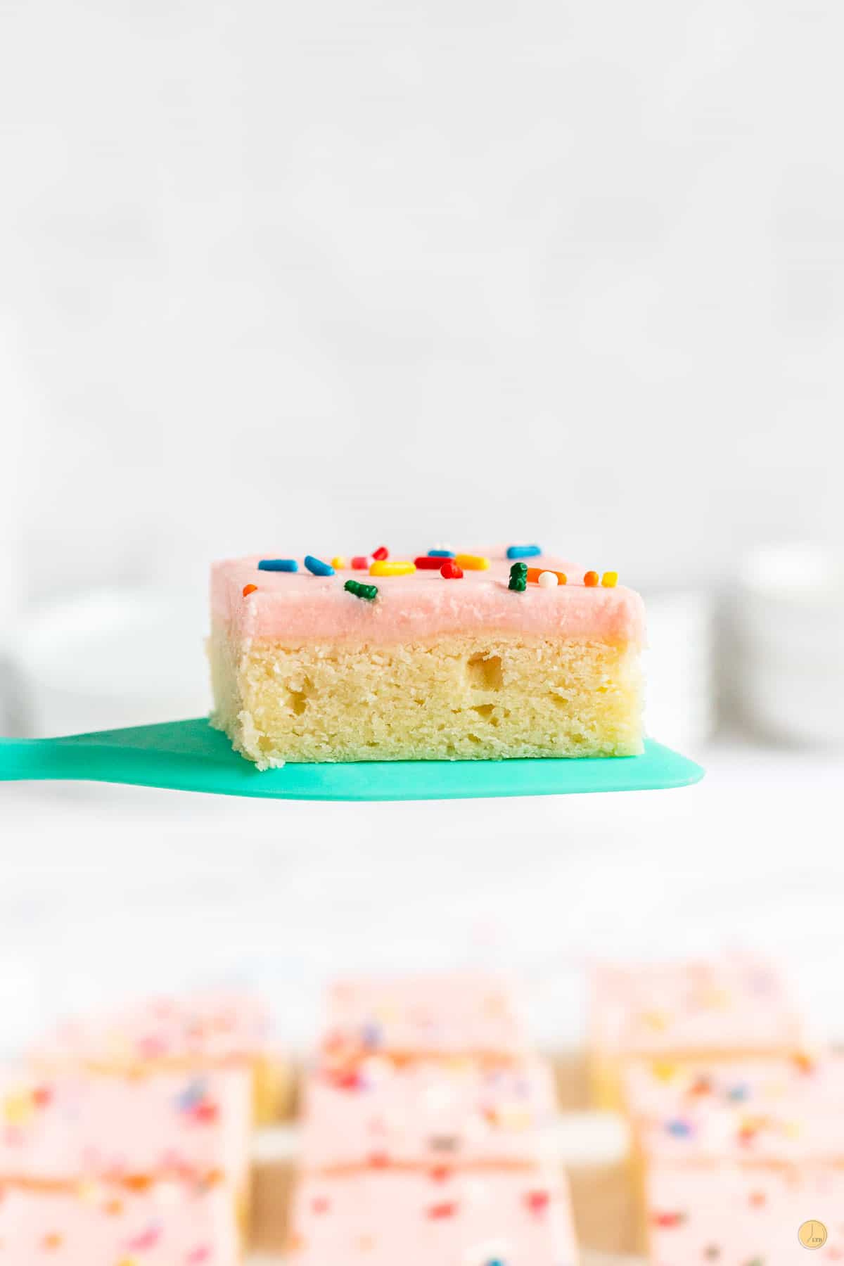 spatula holding a sugar cookie bar