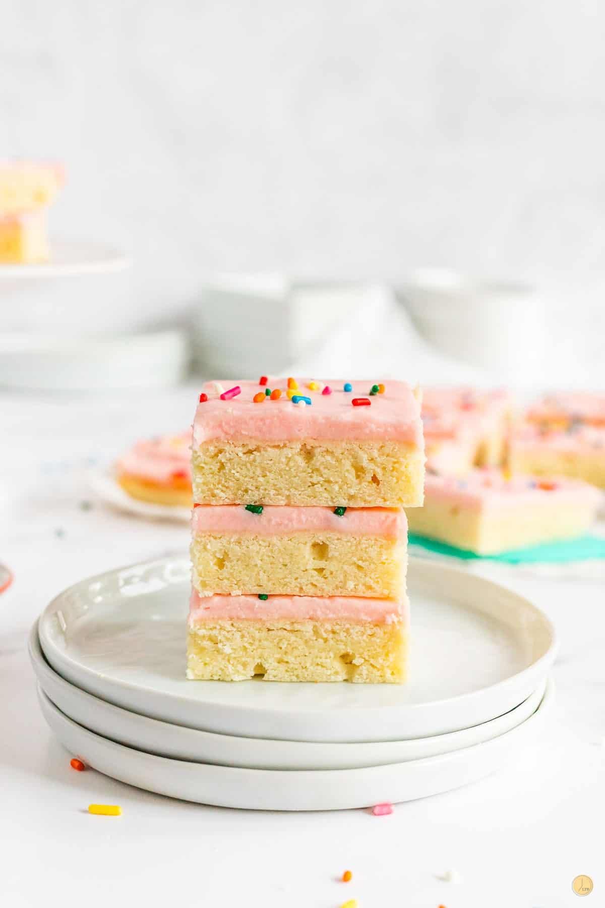 stack of sugar cookie bars