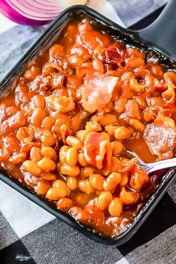 pan of baked beans