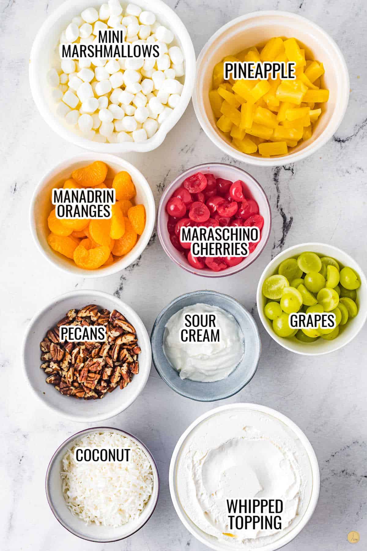 ingredients for ambrosia salad