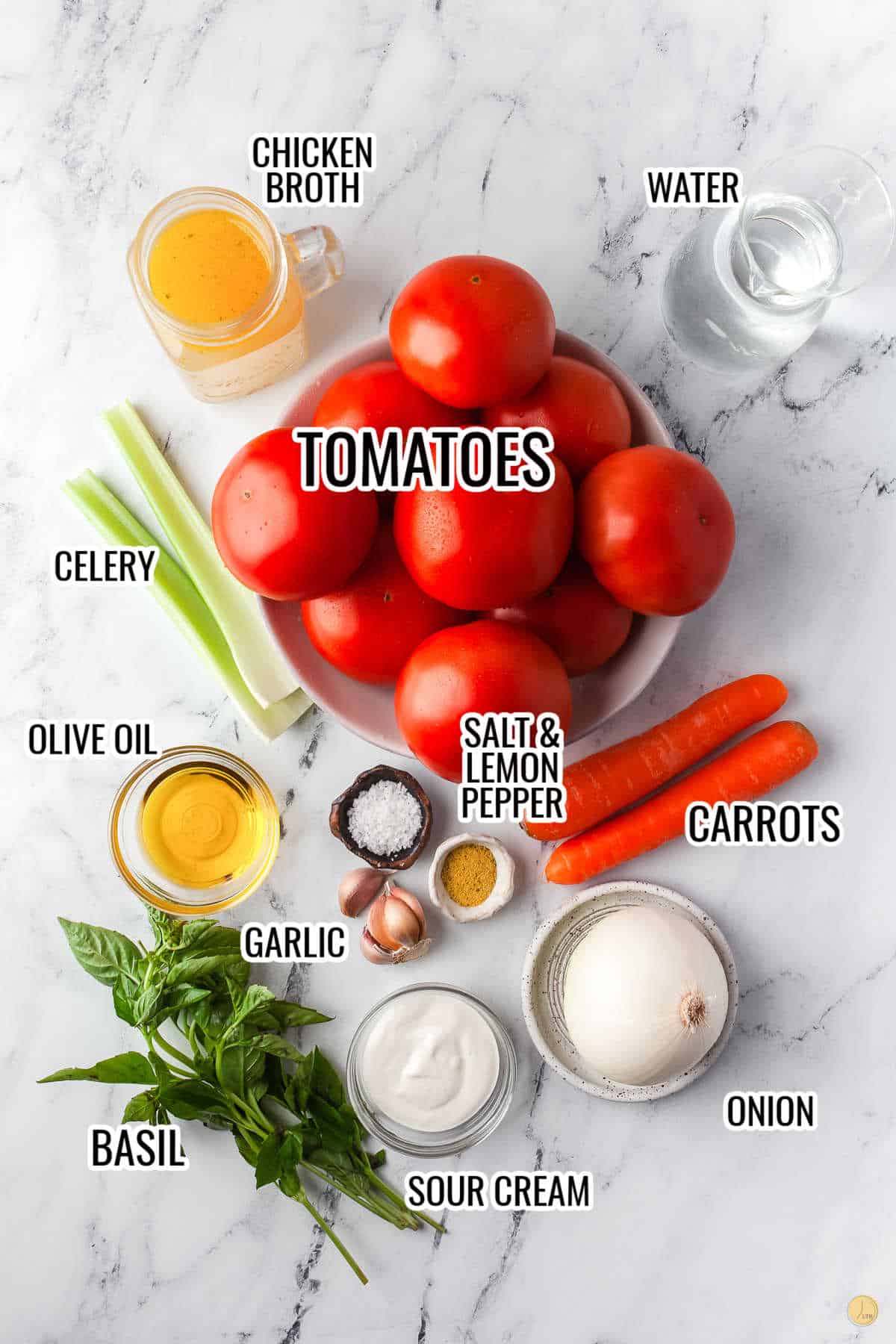 labeled ingredients for soup