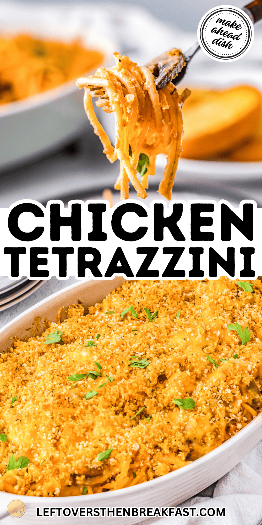 chicken tetrazzini pinterest pin image