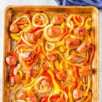 sheet pan with food on it