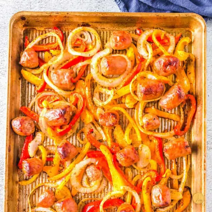 sheet pan with food on it