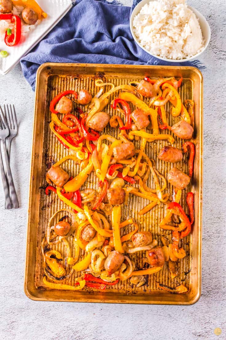 Sausage Peppers and Onions (Sheet Pan) Leftovers Then Breakfast