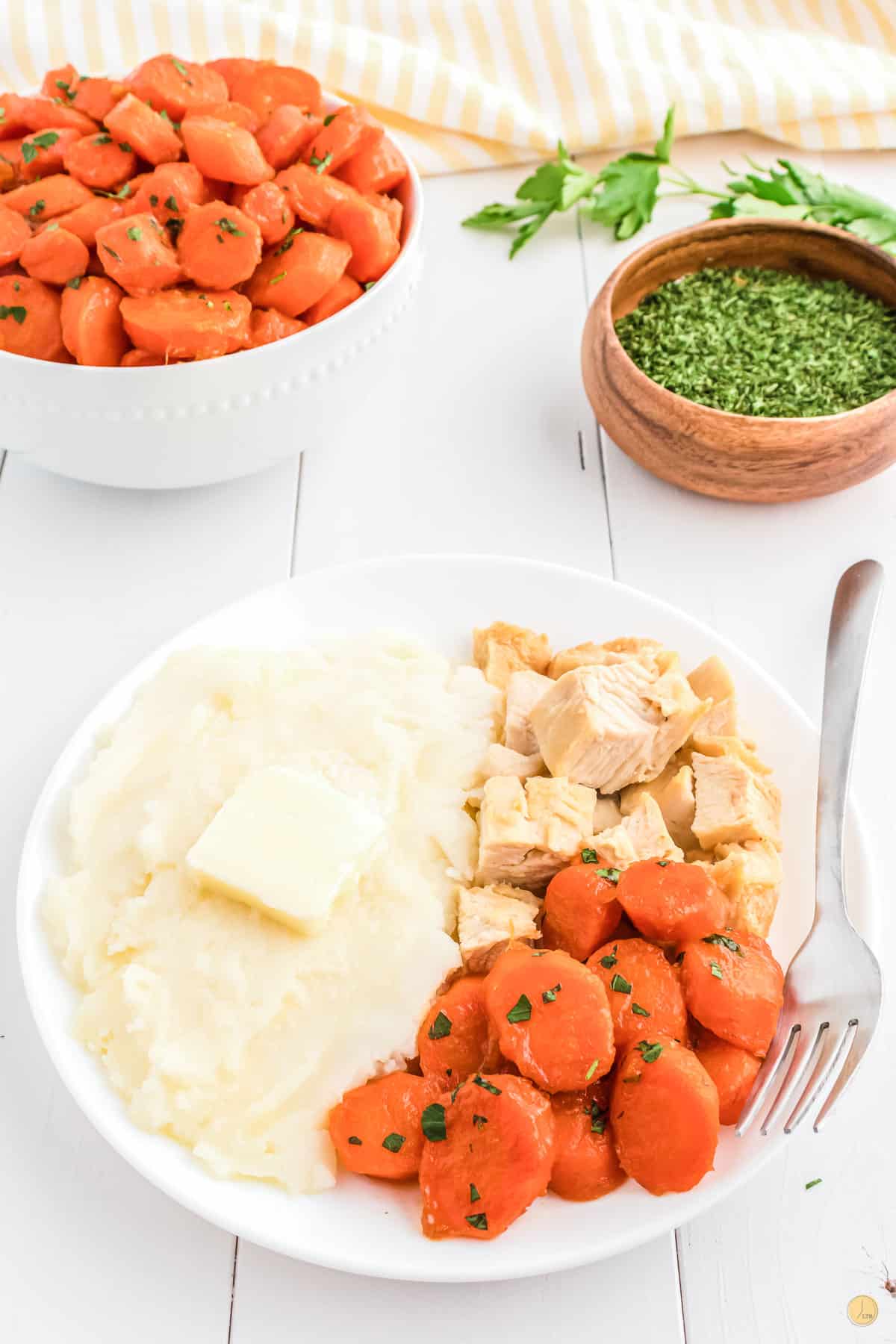 plate of chicken and carrots